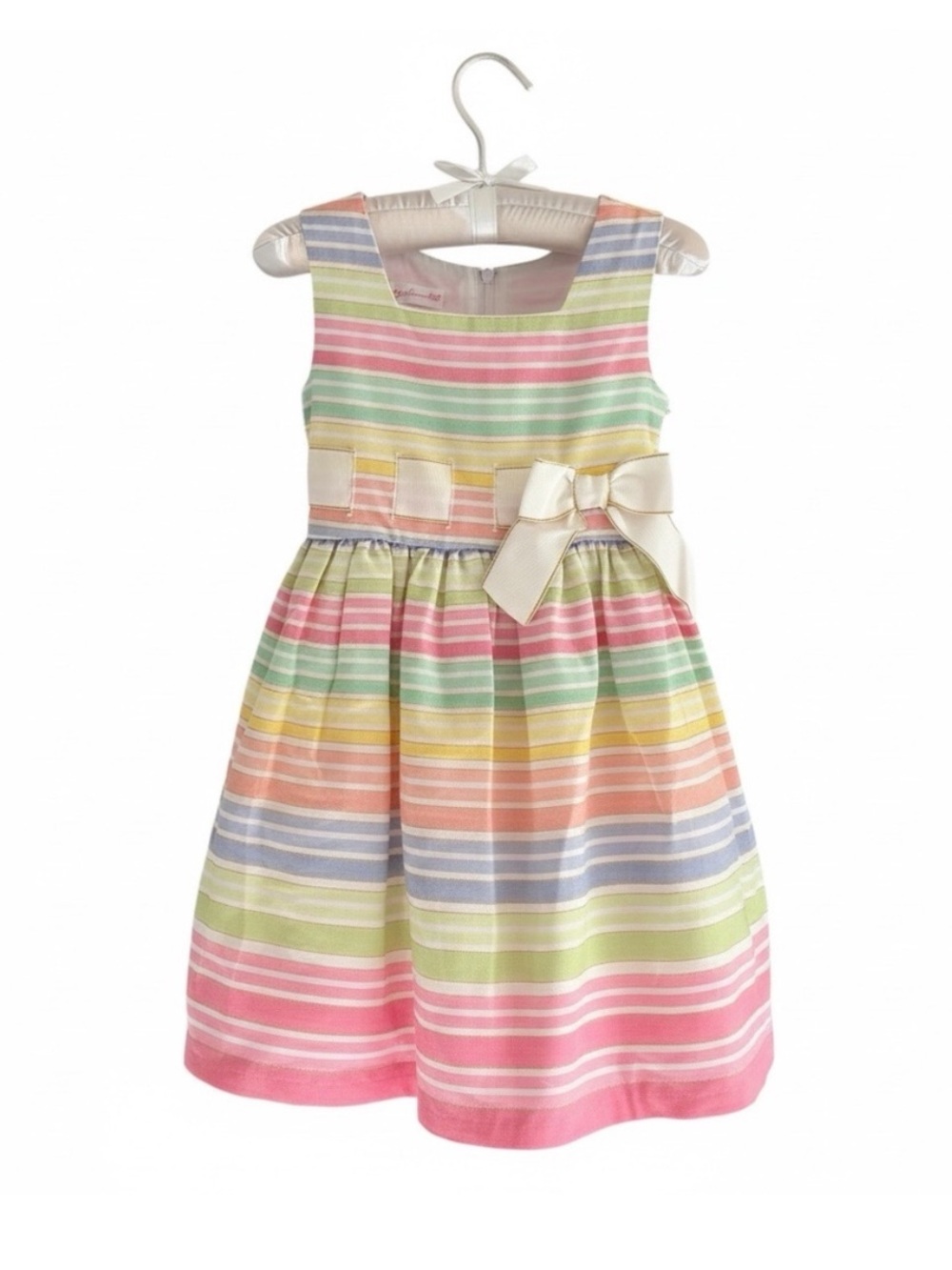 NWT Bonnie Jean Pastel Stripe Party Dress – Girls Size 7